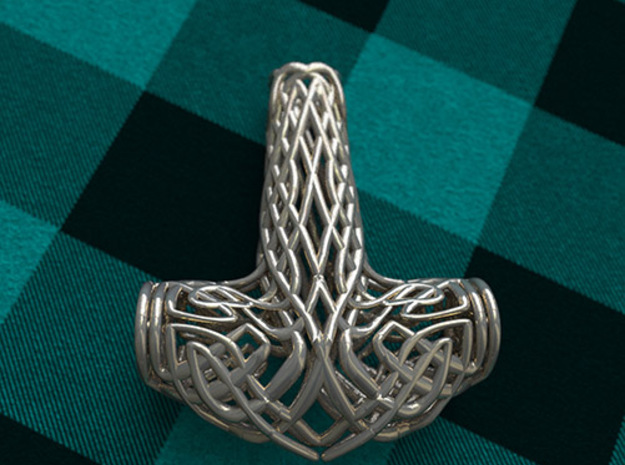 Thors Hammer in Polished Bronzed Silver Steel