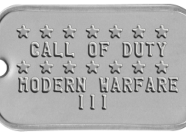 Call of Duty Modern Warfare 3 Dog Tag in White Natural Versatile Plastic