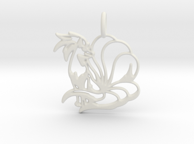 Ninetales Pendant in White Natural Versatile Plastic