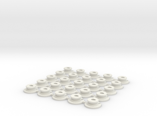 AAA-Cell Battery Base (25) in White Natural Versatile Plastic
