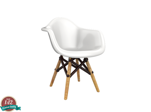 Miniature Eames DAW Chair - Charles Eames in White Natural Versatile Plastic