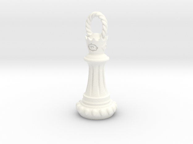 Queen Pendant/Keychain in White Processed Versatile Plastic