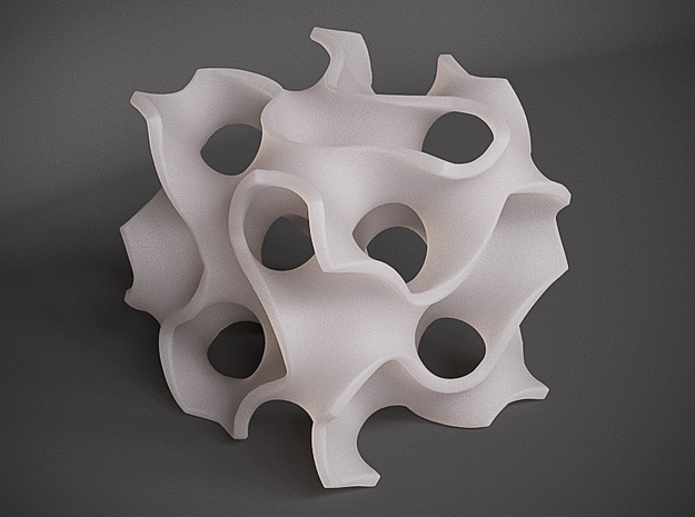 Gyroid D-Cell Unit in White Natural Versatile Plastic