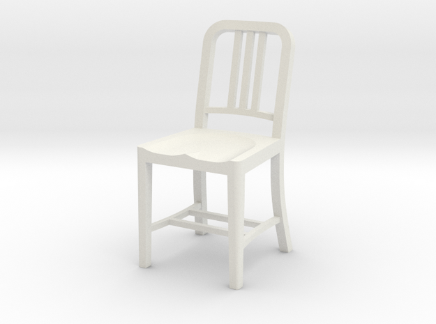 1:24 Metal Chair in White Natural Versatile Plastic