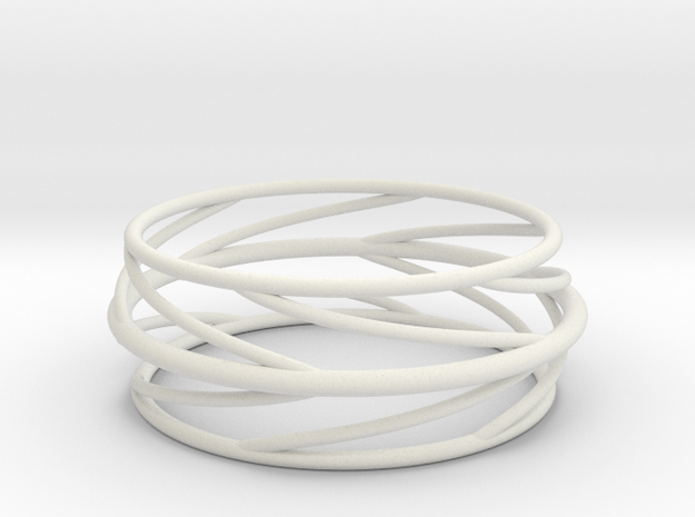 Swirl Bangle in White Natural Versatile Plastic: Small