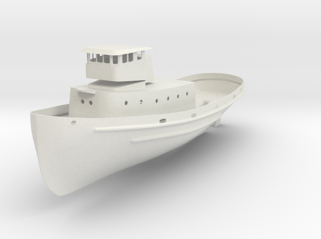 1/96 scale YTB Tugboat - Hull, Rudder, and structu in White Natural Versatile Plastic