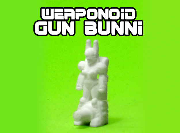 Gun Bunni Transforming Weaponoid Kit (5mm) in White Natural Versatile Plastic