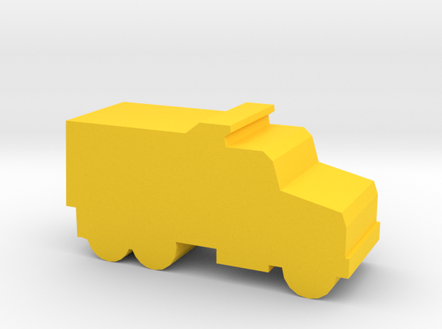 Game Piece, Dump Truck in Yellow Processed Versatile Plastic