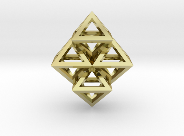 R8 Pendant. Perfect Pyramid Structure. in 18k Gold Plated Brass
