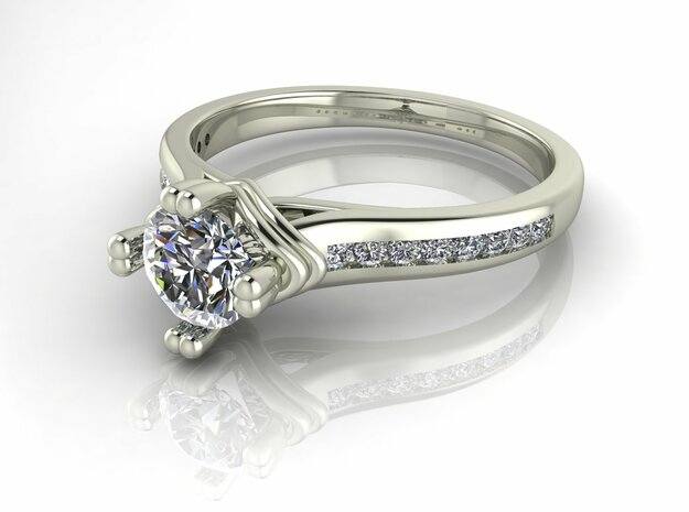 Classic Solitaire 6 NO STONES SUPPLIED in Fine Detail Polished Silver