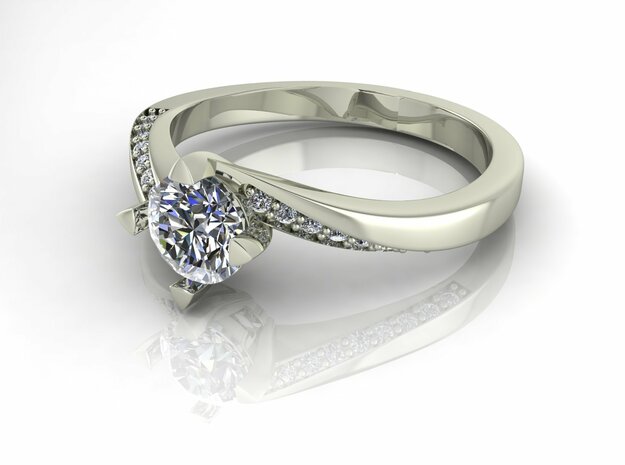 Classic Solitaire 7 NO STONES SUPPLIED in Fine Detail Polished Silver