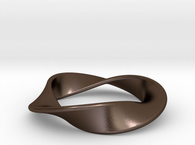 Moebius Strip Pendant (1.5 turns) in Polished Bronze Steel