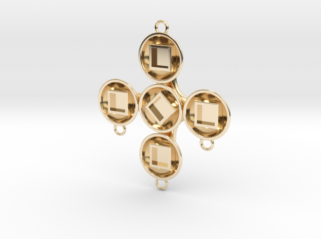 Pendant Hector in 14k Gold Plated Brass