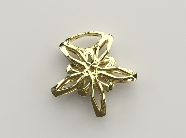 Star Flower Pendant in 18k Gold Plated Brass