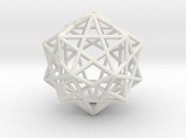 Star Faced Dodecahedron in White Natural Versatile Plastic