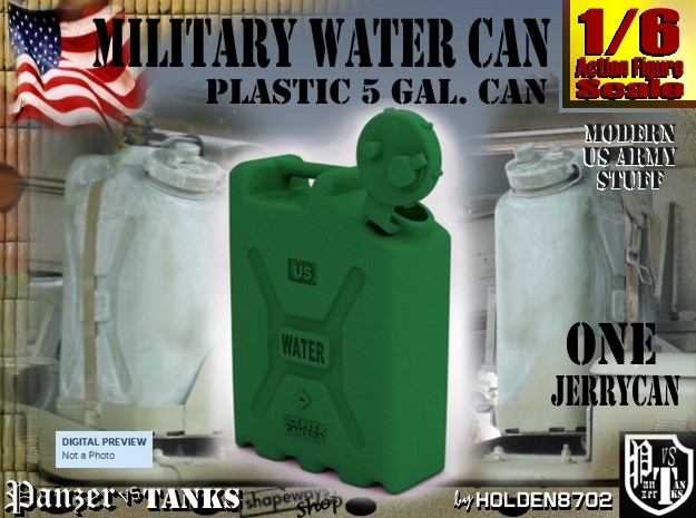 1-6 Military Water Can in Green Processed Versatile Plastic