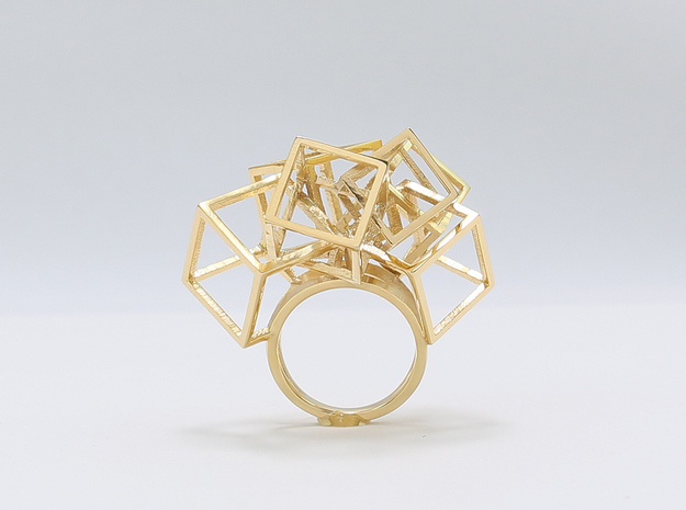 Zicube Ring in 18k Gold Plated Brass: 5 / 49