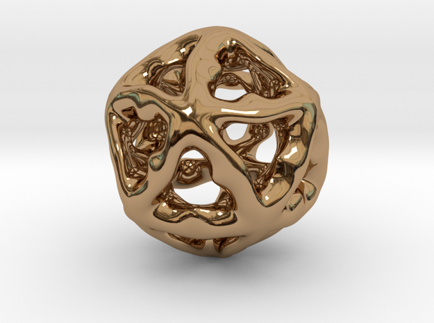 Math Art - Alien Ball Pendant in Polished Brass