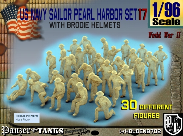 1-96 US Navy Pearl Harbor Set 17 in Tan Fine Detail Plastic