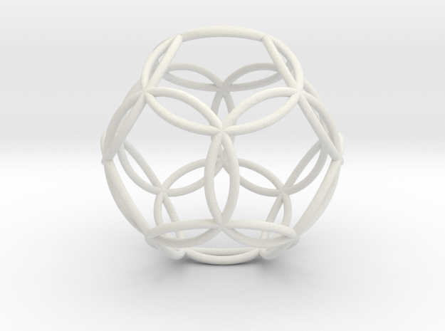 Dodecasphere 1.1" in White Natural Versatile Plastic