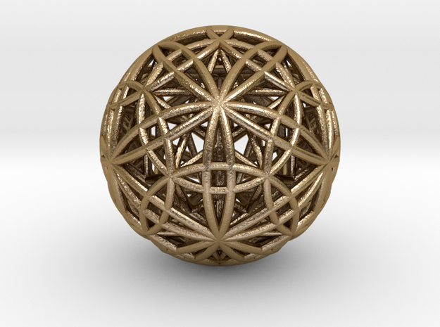 IcosaDodecasphere w/ Icosahedron & Star Dodeca 1" in Polished Gold Steel