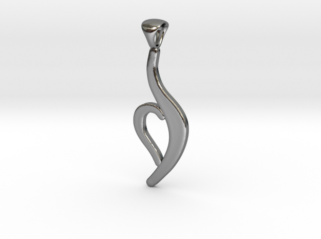 NEDA Symbol Pendant (Thicker) in Polished Silver