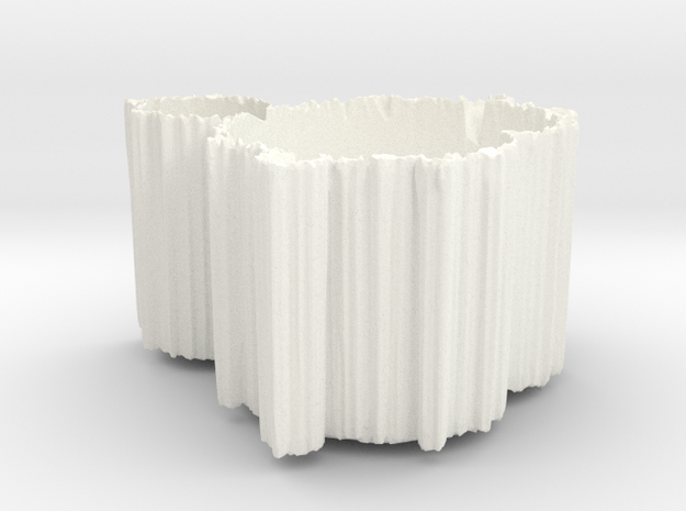 Mandelbrot Vase 1 with Base in White Processed Versatile Plastic