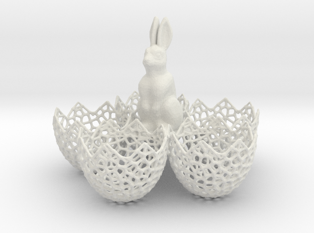 Easter Eggs Holder in White Natural Versatile Plastic