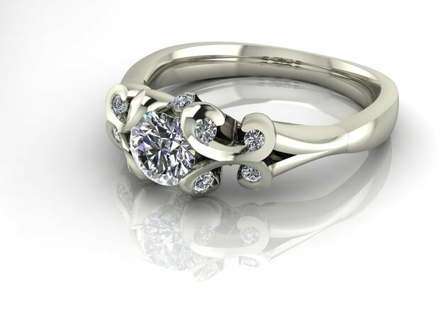 Classic Solitaire 11 NO STONES SUPPLIED in Fine Detail Polished Silver