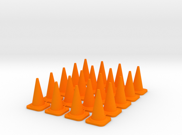 20x PACK 1:50 Construction cones / Kegel. in Orange Processed Versatile Plastic