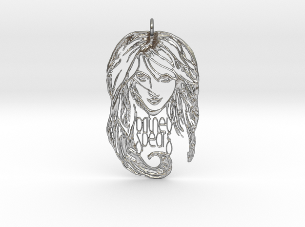 Britney Spears Pendant - Exclusive 3D Britney Spea in Natural Silver