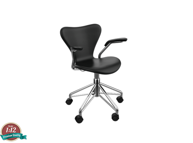 Miniature 7 Series Chair 3217 - Swivel & Upholster in White Natural Versatile Plastic