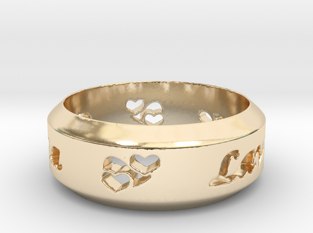 Anniversary Ring with Triple Hearts - May 7, 1990 in 14k Gold Plated Brass: 12 / 66.5
