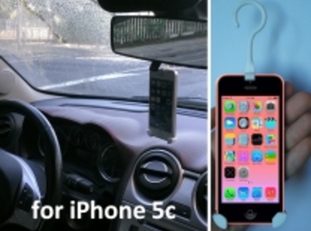 iPhone 5c car holder in White Natural Versatile Plastic
