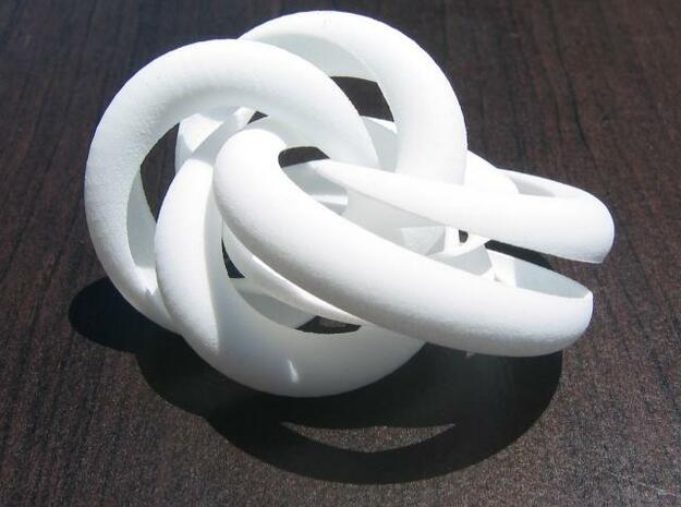 Hollow Knotted Gear in White Natural Versatile Plastic