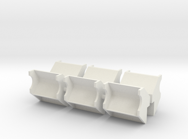 1/96 scale YTB Tug Side Bumpers/Rollers in White Natural Versatile Plastic
