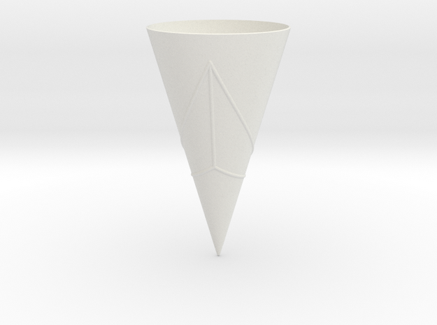 Geodesics Between Points on a 100 degree Cone (3) in White Natural Versatile Plastic