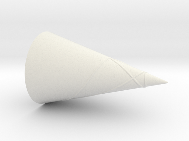 Geodesics Between Points on a 100 Degree Cone (4) in White Natural Versatile Plastic