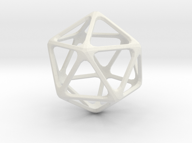 Icoshedron in White Natural Versatile Plastic