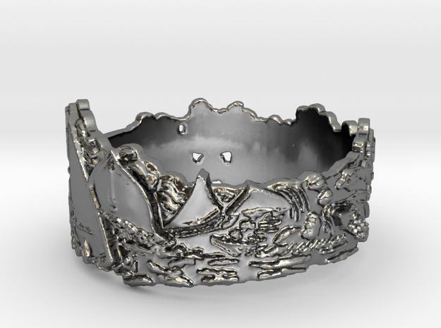 Cloud Ships #1 Ring Size 8 in Fine Detail Polished Silver: 8 / 56.75