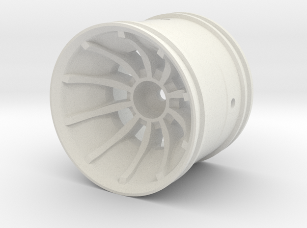 2.2 in. Turbine Styled Wheel (Dukes of hazzard) in White Natural Versatile Plastic