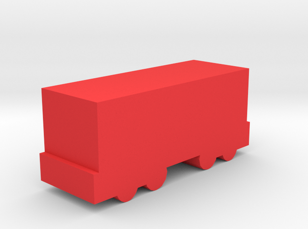 Game Piece, Freight Train Box Car in Red Processed Versatile Plastic
