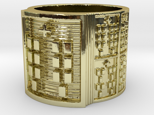 BABA OKANA MEYI Ring Size 11-13 in 18k Gold Plated Brass: 12 / 66.5