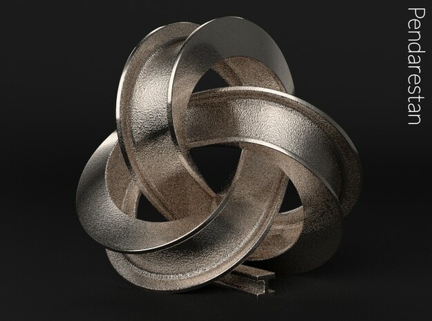 Girder Trefoil Knot in Polished Nickel Steel: Small