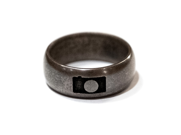 Photography Ring in Polished and Bronzed Black Steel
