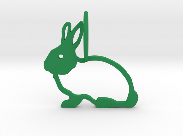 Cute Rabbit in Green Processed Versatile Plastic