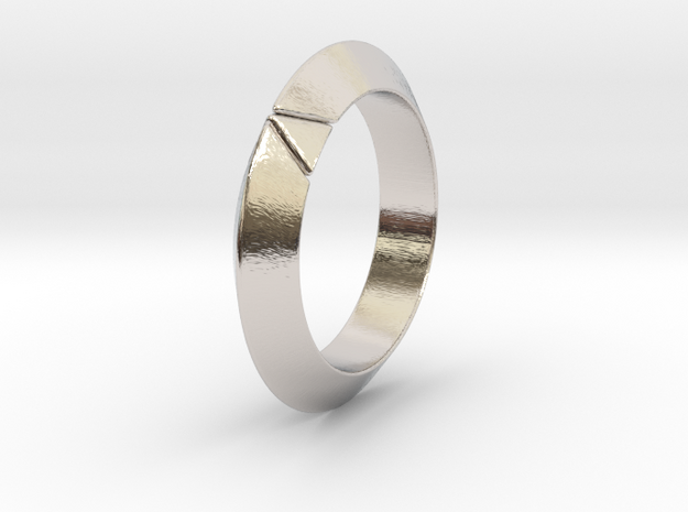 Cleo - Deltamond Ring in Rhodium Plated Brass: 6 / 51.5