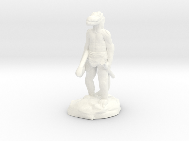 Kobold Archer, Standing Relaxed With Shortbow in White Processed Versatile Plastic