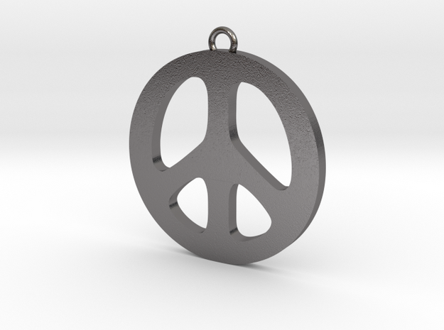 Peace Pendant in Polished Nickel Steel