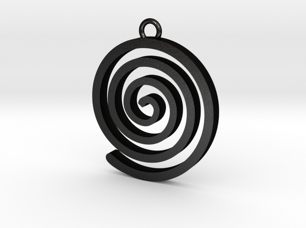 Spiral Pendant in Matte Black Steel